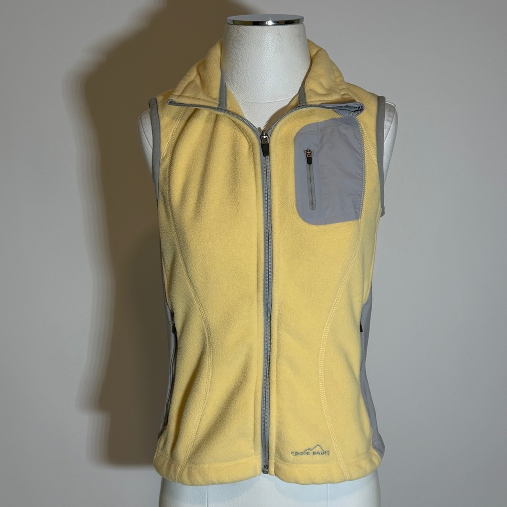 Eddie Bauer Windcutter Fleece Vest Womens XS Yellow Gorpcore 365 Weatheredge